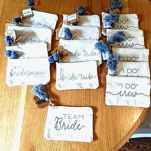 NWT. Mud Pie Bridesmaid Bags. Set of 14.